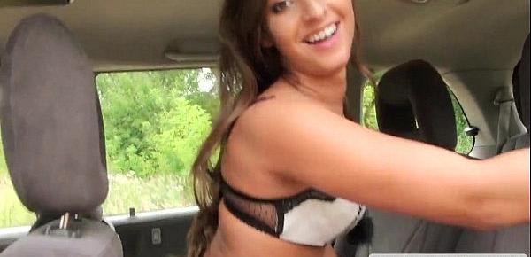  Euro bride giving handjob in car POV